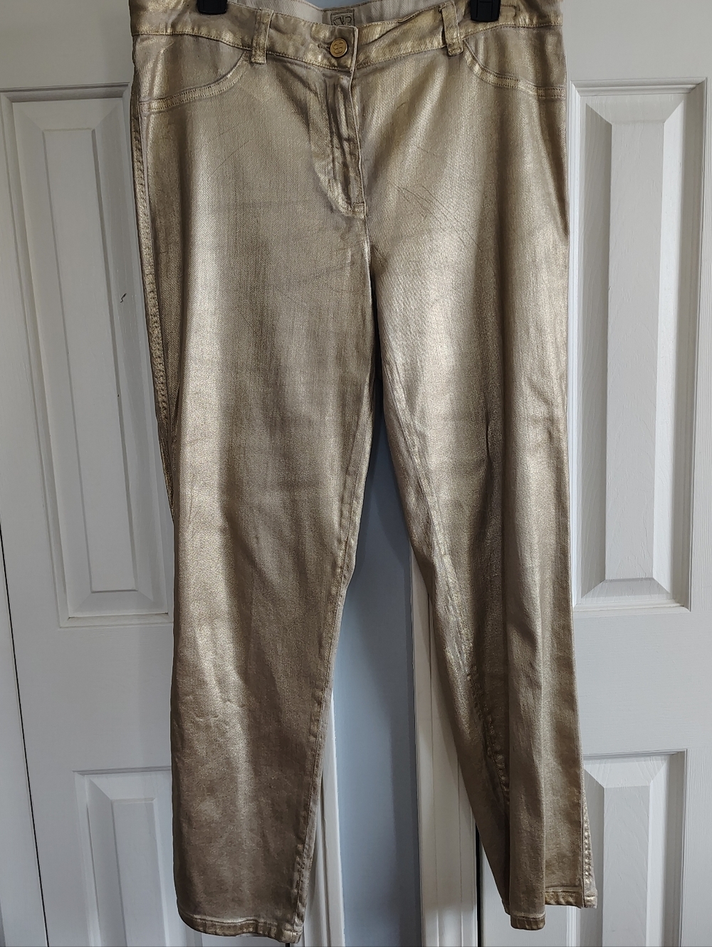 Basler Gold Coated Metallic Women’s Straight Leg Jeans 16 - Picture 8 of 16